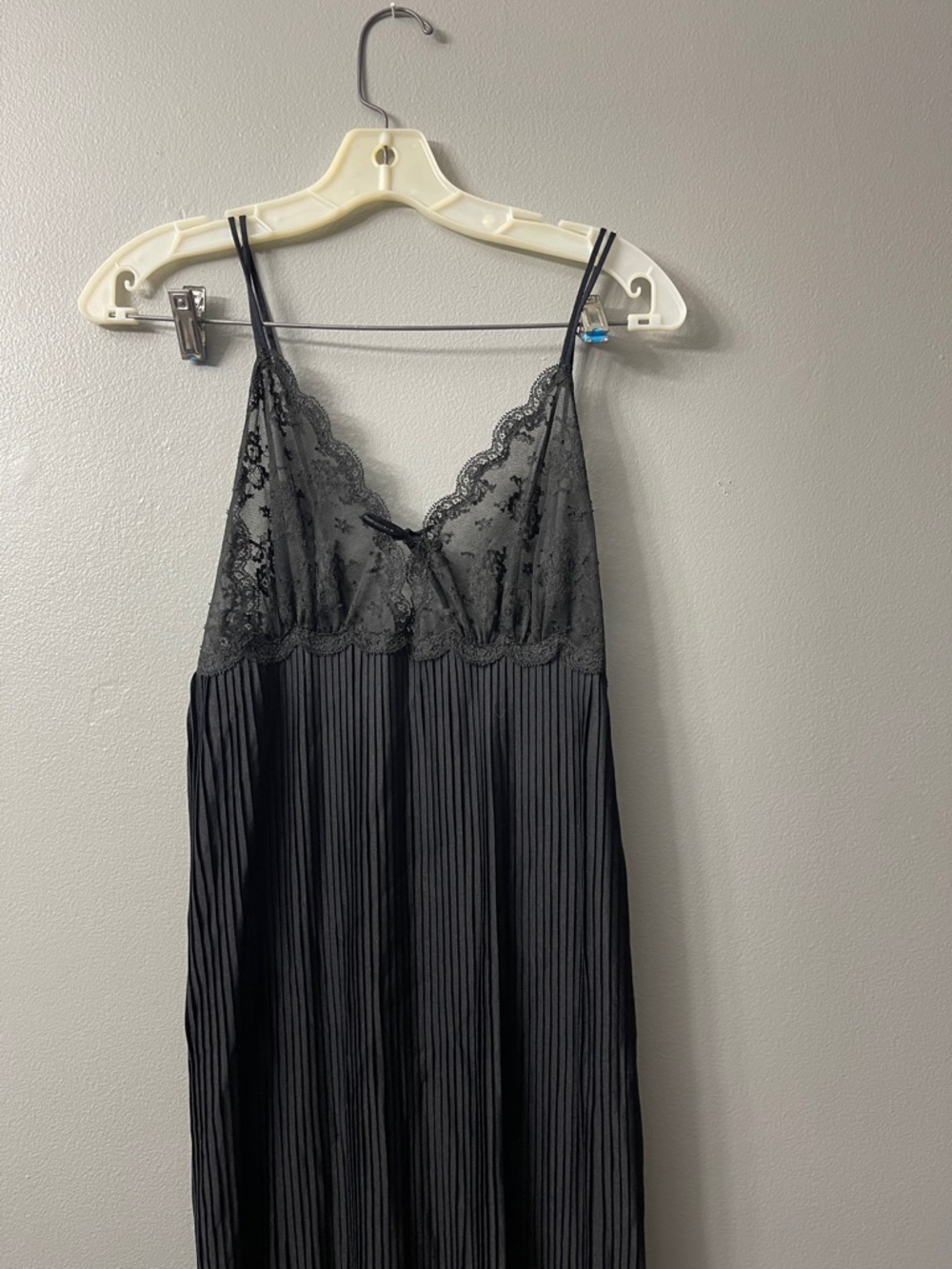 Van Roalte vintage maxi slip black pleated dress  34 - Picture 3 of 8